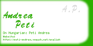 andrea peti business card